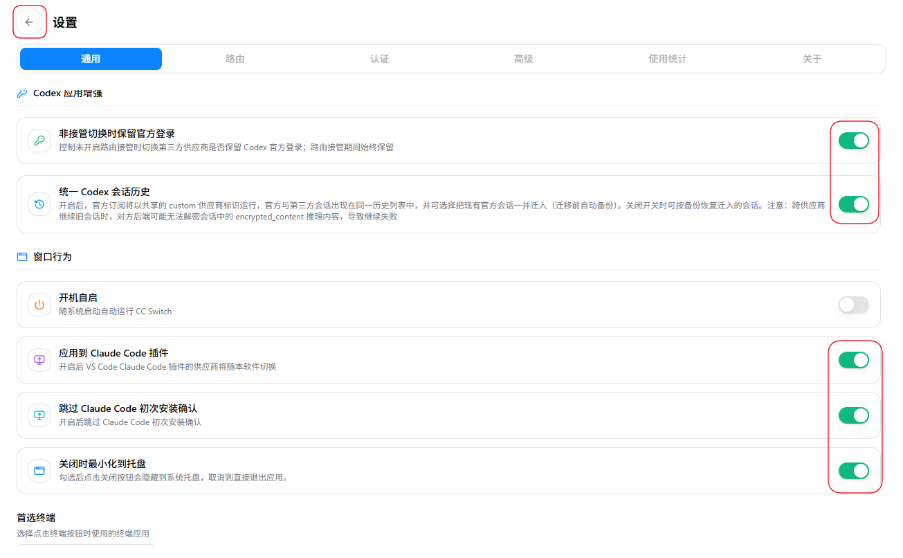 CC-Switch 附加设置 2
